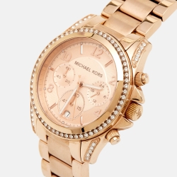 Michael Kors Rose Gold Tone Stainless Steel Blair Chronograph MK5263 Women's Wristwatch 39 mm