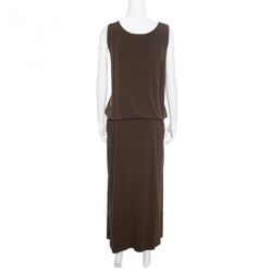Michael Michael Kors Bark Brown Sleeveless Tank Maxi Dress XL