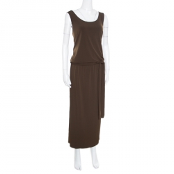Michael Michael Kors Bark Brown Sleeveless Tank Maxi Dress XL