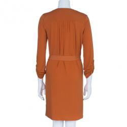 MICHAEL Michael Kors Orange Drawstring Detail Dress S