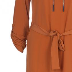 MICHAEL Michael Kors Orange Drawstring Detail Dress S