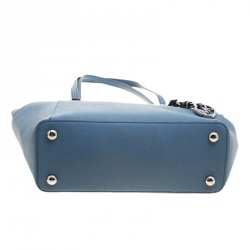 Pre Owned حقيبة يد مايكل مايكل كورس سحاب علوي جت ست جلد سافيانو زرقاء