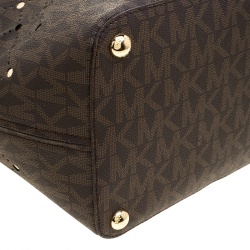 مملوكة مسبقًا Michael Michael Kors Brown Signature Coated Canvas Tote