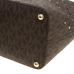 مملوكة مسبقًا Michael Michael Kors Brown Signature Coated Canvas Tote