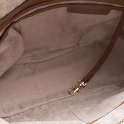 مملوكة مسبقًا Michael Michael Kors Brown Saffiano Leather Top-zip Jet Set Tote