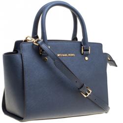 Pre Owned حقيبة مايكل مايكل كورس سحاب علوي سلما متوسطة جلد كحلية