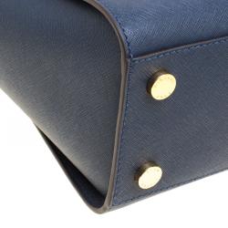 Pre Owned حقيبة مايكل مايكل كورس سحاب علوي سلما متوسطة جلد كحلية