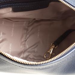 Pre Owned Michael Michael Kors Navy Blue Leather Medium Raven Messenger Bag