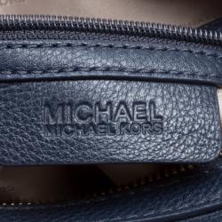 Pre Owned Michael Michael Kors Navy Blue Leather Medium Raven Messenger Bag