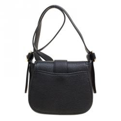 Pre Owned حقيبة كروس مايكل مايكل كورس ساديل ماكسين جلد أسود متوسطة