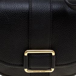 Pre Owned حقيبة كروس مايكل مايكل كورس ساديل ماكسين جلد أسود متوسطة