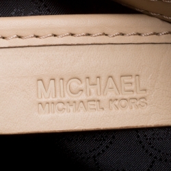 Pre Owned Michael Michael Kors Metallic Black Mirror Signature Leather Large Grayson Satchel 