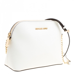 مملوكة مسبقًا حقيبة كرو س مايكل مايكل كورس سيندي جلد بيضاء