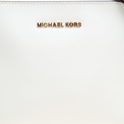 مملوكة مسبقًا حقيبة كروس مايكل مايكل كورس سيندي جلد بيضاء