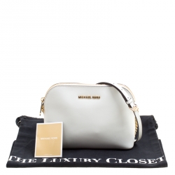 مملوكة مسبقًا حقيبة كروس مايكل مايكل كورس سيندي جلد بيضاء