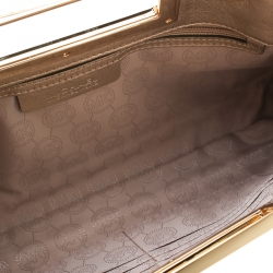 مملوكة مسبقًا MICHAEL Michael Kors Gold Metallic Berkley Clutch