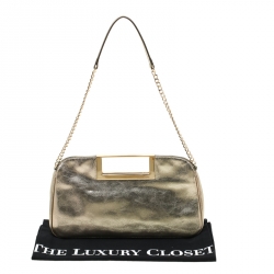 مملوكة مسبقًا MICHAEL Michael Kors Gold Metallic Berkley Clutch