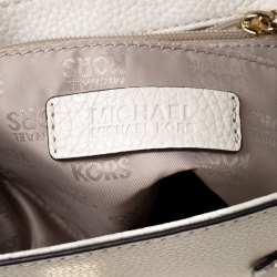 Pre Owned Micheal Kors Cream Python Embossed Leather Astrid Top Handle Bag