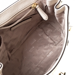 Pre Owned Micheal Kors Cream Python Embossed Leather Astrid Top Handle Bag