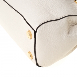 Pre Owned Micheal Kors Cream Python Embossed Leather Astrid Top Handle Bag