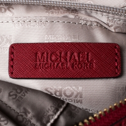 Michael Michael Kors Red Saffiano Leather Scarlet Satchel