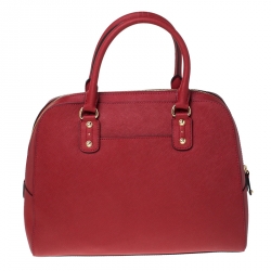 Pre Owned Michael Michael Kors Red Saffiano Leather Scarlet Satchel