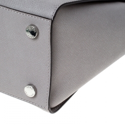 Pre Owned MICHAEL Michael Kors Grey Saffiano Leather Large Selma Tote