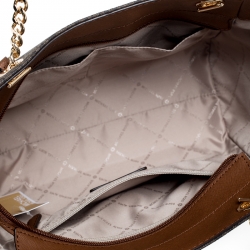 مملوكة مسبقًا Michael Kors Brown Coated Canvas Jet Set Travel Satchel