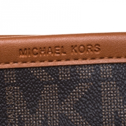 MICHAEL Michael Kors Brown/Tan Signature Coated Canvas and Leather Belt Bag