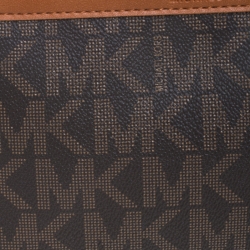 MICHAEL Michael Kors Brown/Tan Signature Coated Canvas and Leather Belt Bag
