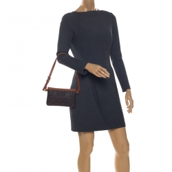 MICHAEL Michael Kors Brown/Tan Signature Coated Canvas and Leather Belt Bag