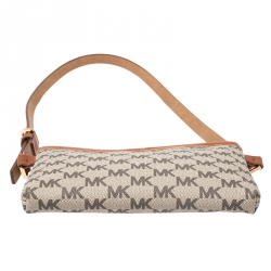 MICHAEL Michael Kors Beige/Tan Signature Coated Canvas and Leather Belt Bag