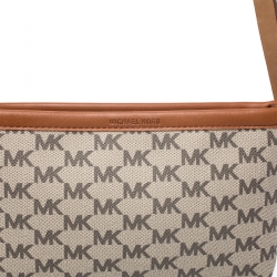 MICHAEL Michael Kors Beige/Tan Signature Coated Canvas and Leather Belt Bag