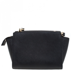 Pre Owned حقيبة كروس مايكل مايكل كورس سيلما جلد أسود صغيرة