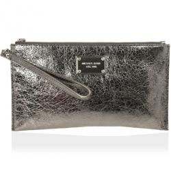 MICHAEL Michael Kors Large Jet Set Crinkled Metallic Clutch