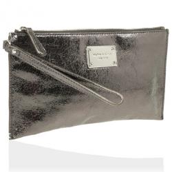 مملوكة مسبقًا MICHAEL Michael Kors Large Jet Set Crinkled Metallic Clutch