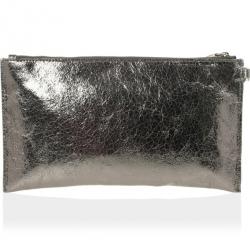 مملوكة مسبقًا MICHAEL Michael Kors Large Jet Set Crinkled Metallic Clutch