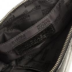 مملوكة مسبقًا MICHAEL Michael Kors Large Jet Set Crinkled Metallic Clutch