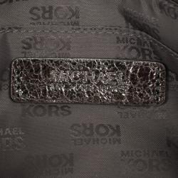 مملوكة مسبقًا MICHAEL Michael Kors Large Jet Set Crinkled Metallic Clutch