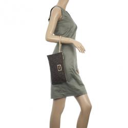 Pre Owned MICHAEL Michael Kors Brown Monogram Clutch Bag