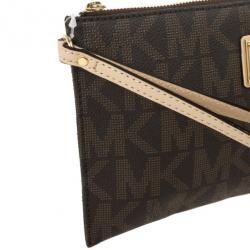 Pre Owned MICHAEL Michael Kors Brown Monogram Clutch Bag