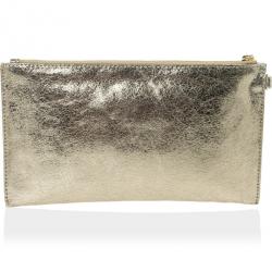 MICHAEL Michael Kors Large Jet Set Crinkled Metallic Clutch Bag