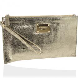 MICHAEL Michael Kors Large Jet Set Crinkled Metallic Clutch Bag