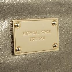 MICHAEL Michael Kors Large Jet Set Crinkled Metallic Clutch Bag