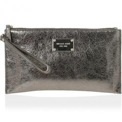 MICHAEL Michael Kors Gunmetal Large Jet Set Clutch Bag