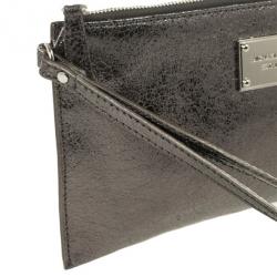 MICHAEL Michael Kors Gunmetal Large Jet Set Clutch Bag