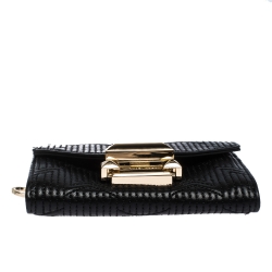 Pre Owned MICHAEL Michael Kors Black Leather Whitney Chain Wallet