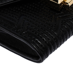 Pre Owned MICHAEL Michael Kors Black Leather Whitney Chain Wallet