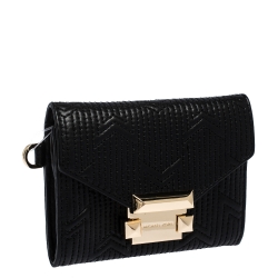 Pre Owned MICHAEL Michael Kors Black Leather Whitney Chain Wallet