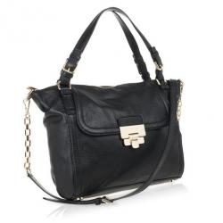 مملوكة مسبقًا MICHAEL Michael Kors Black Leather Deneuve Satchel